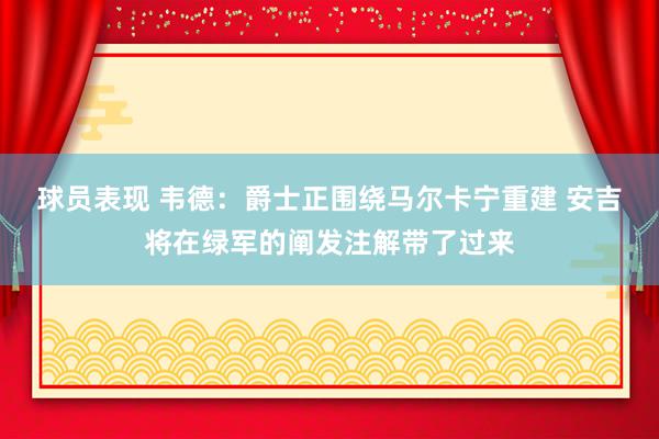 球员表现 韦德：爵士正围绕马尔卡宁重建 安吉将在绿军的阐发注解带了过来