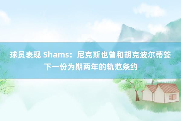 球员表现 Shams：尼克斯也曾和胡克波尔蒂签下一份为期两年的轨范条约