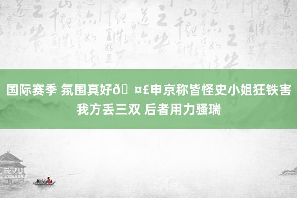 国际赛季 氛围真好🤣申京称皆怪史小姐狂铁害我方丢三双 后者用力骚瑞