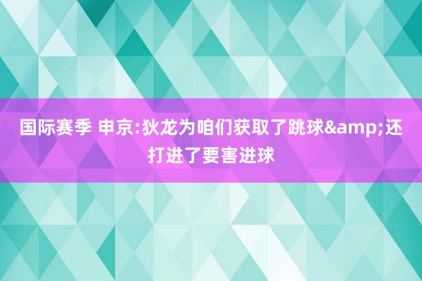 国际赛季 申京:狄龙为咱们获取了跳球&还打进了要害进球