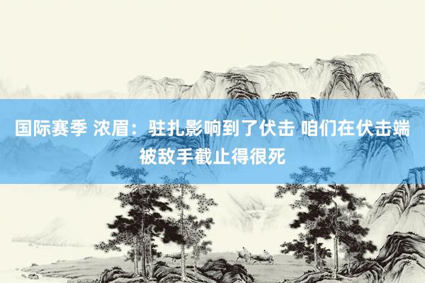 国际赛季 浓眉：驻扎影响到了伏击 咱们在伏击端被敌手截止得很死