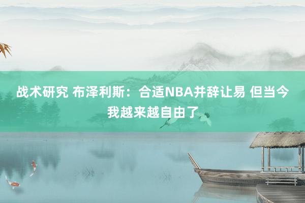 战术研究 布泽利斯：合适NBA并辞让易 但当今我越来越自由了