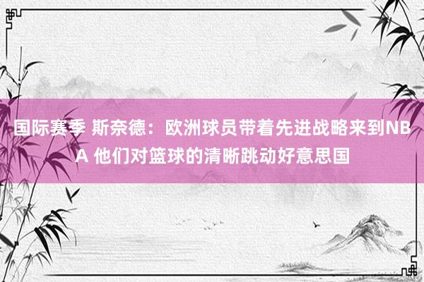 国际赛季 斯奈德：欧洲球员带着先进战略来到NBA 他们对篮球的清晰跳动好意思国