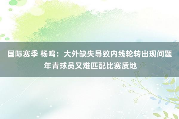 国际赛季 杨鸣：大外缺失导致内线轮转出现问题 年青球员又难匹配比赛质地