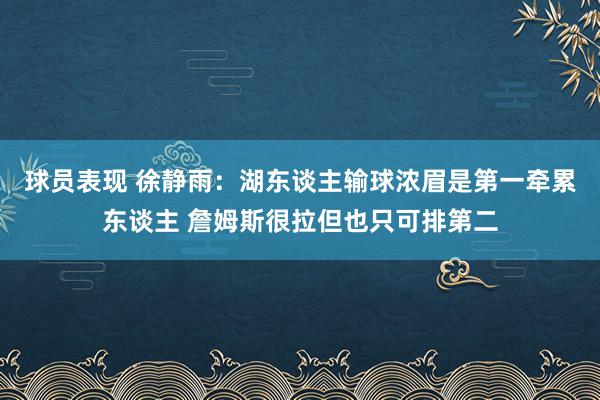 球员表现 徐静雨：湖东谈主输球浓眉是第一牵累东谈主 詹姆斯很拉但也只可排第二