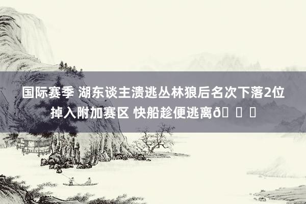 国际赛季 湖东谈主溃逃丛林狼后名次下落2位掉入附加赛区 快船趁便逃离😋