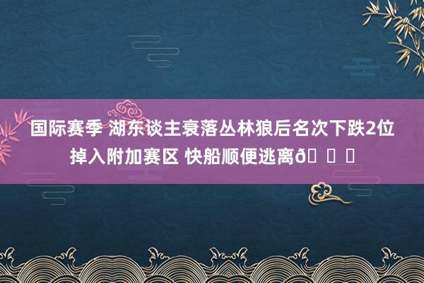 国际赛季 湖东谈主衰落丛林狼后名次下跌2位掉入附加赛区 快船顺便逃离😋