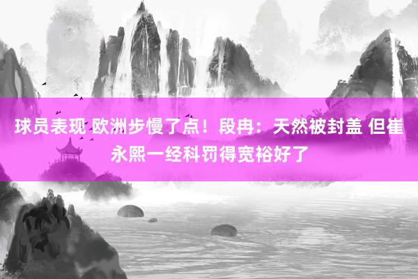 球员表现 欧洲步慢了点！段冉：天然被封盖 但崔永熙一经科罚得宽裕好了