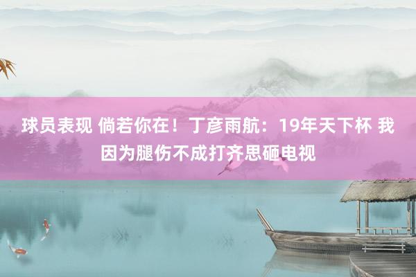 球员表现 倘若你在！丁彦雨航：19年天下杯 我因为腿伤不成打齐思砸电视